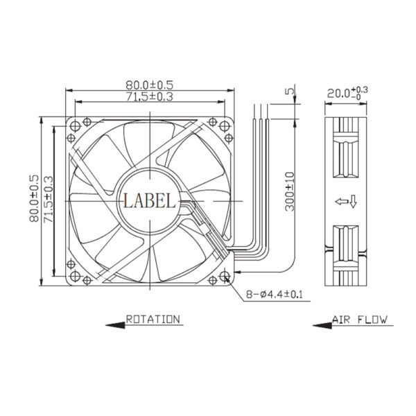 DC Axial Brushless Black Cooling Fan DC Axial Brushless Black Cooling Fan